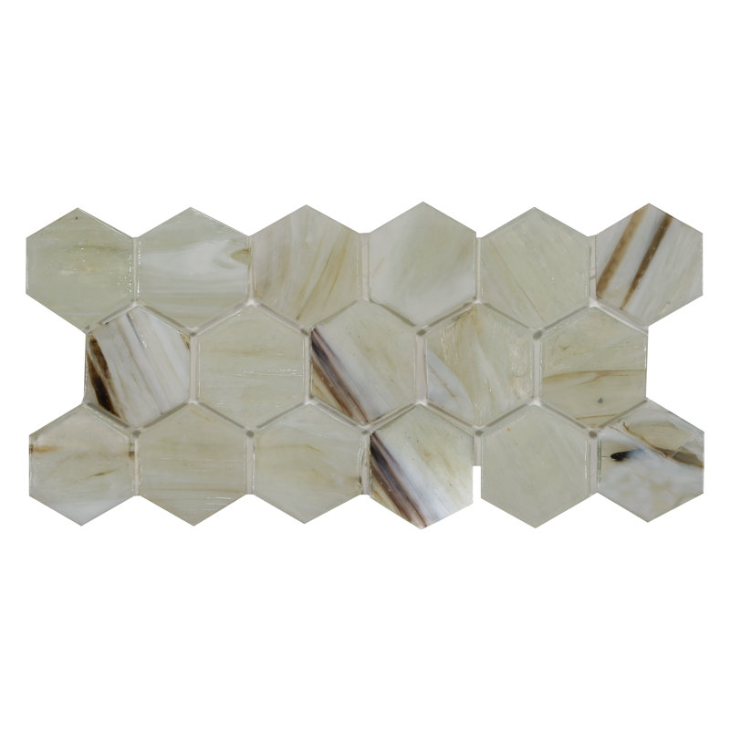 Carreau de mosaïque hexagonal en verre 2 po x 2 po Tieman, Chute du ciel