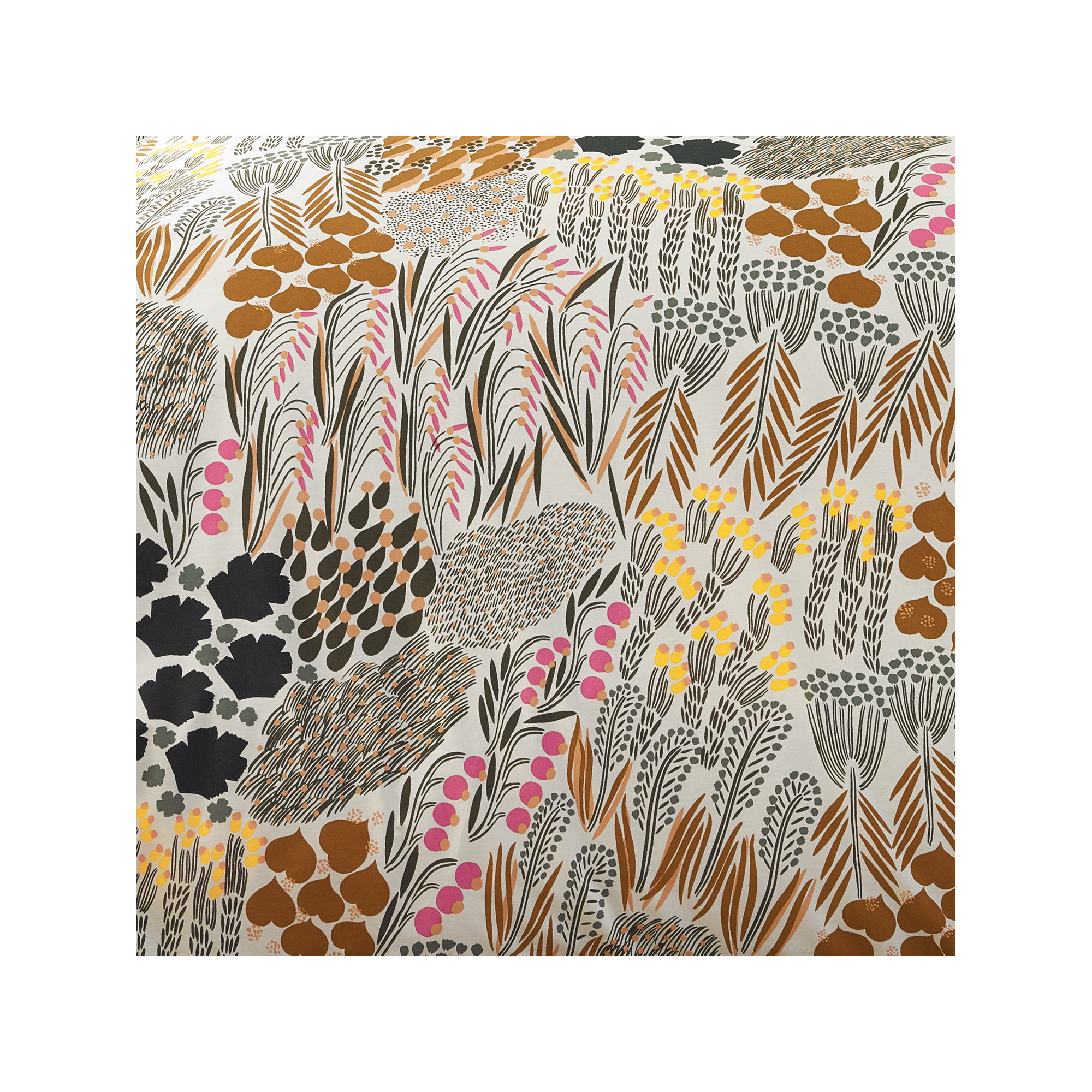 Marimekko Pieni Letto Brown Cotton Comforter Set, Full/Queen Comforter + 2 Standard Shams
