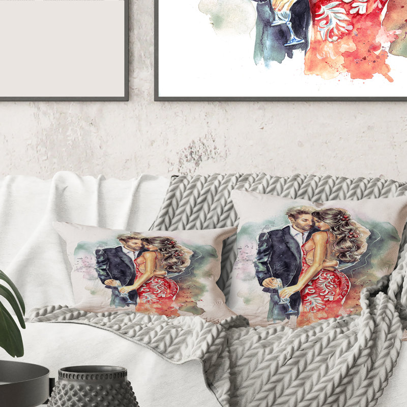 Housse de coussin rectangulaire romantique romantique