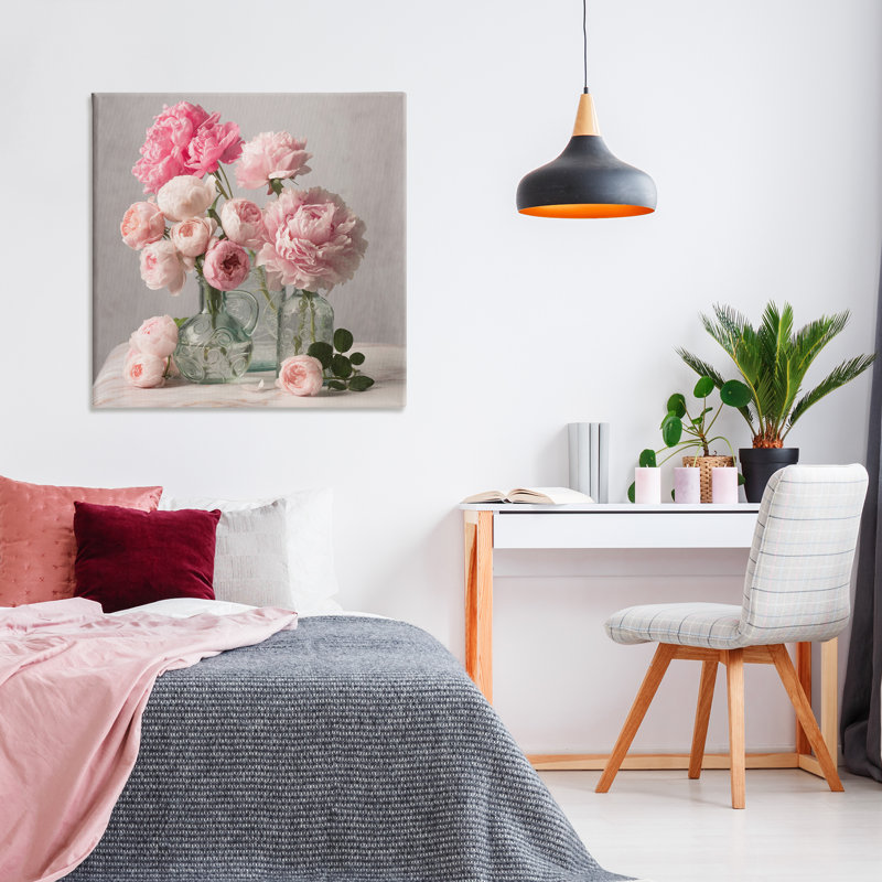 «Rose & Peony Duet» par Leah McLean, H 36 po x l 36 po