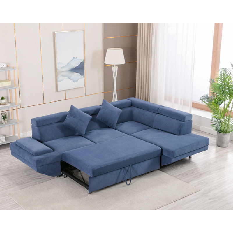 Ensemble de salon en similicuir 3 pièces Dochas, bleu, Droite