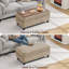Banc multi-fonctionnel pour repose-pieds avec couvercle rabattable en bois et coussin-444982434