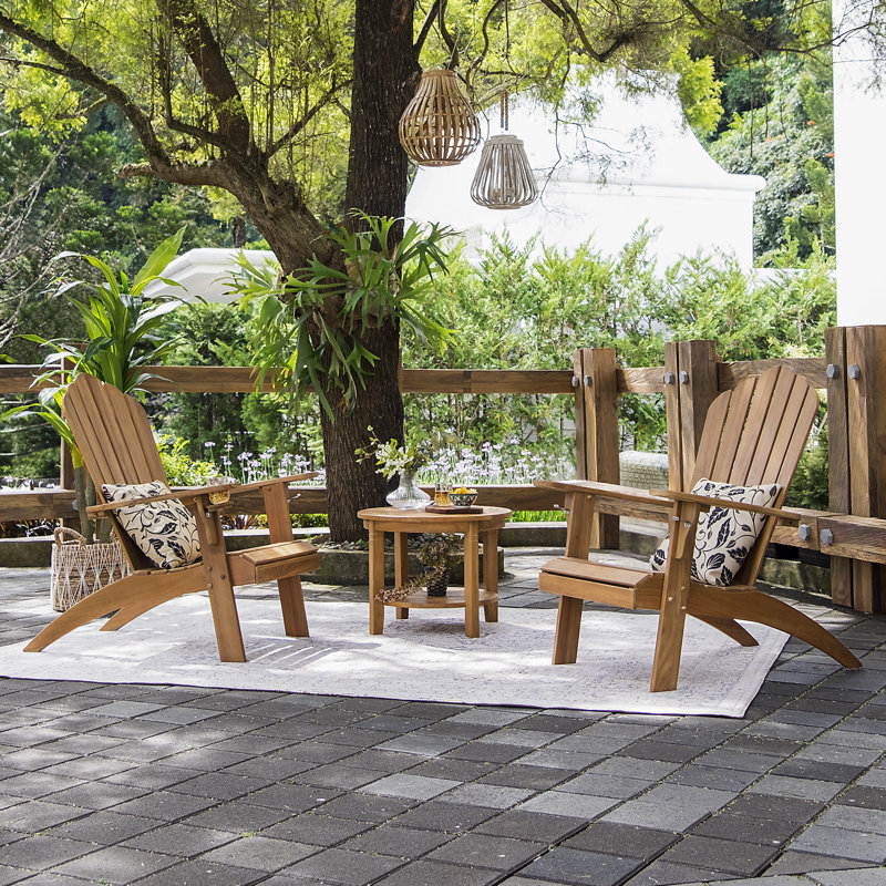 Anayha 2-Person Teak Outdoor Seating Group, Natural, 24"
