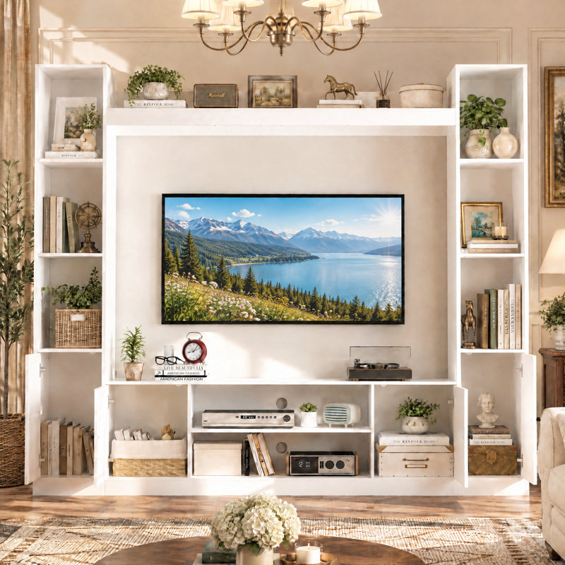 Nayari Entertainment Center for TVs up to 55", White, No