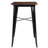 Wragby 23.5" Square Metal Indoor Bar Height Table with Rustic Wood Top-1796852963-1863469290