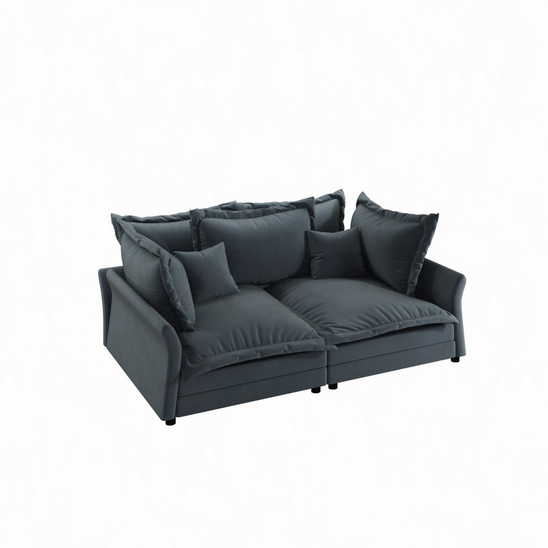 Canapé-lit 90,55 po Comfy Upholster Cloud Couch, Gris