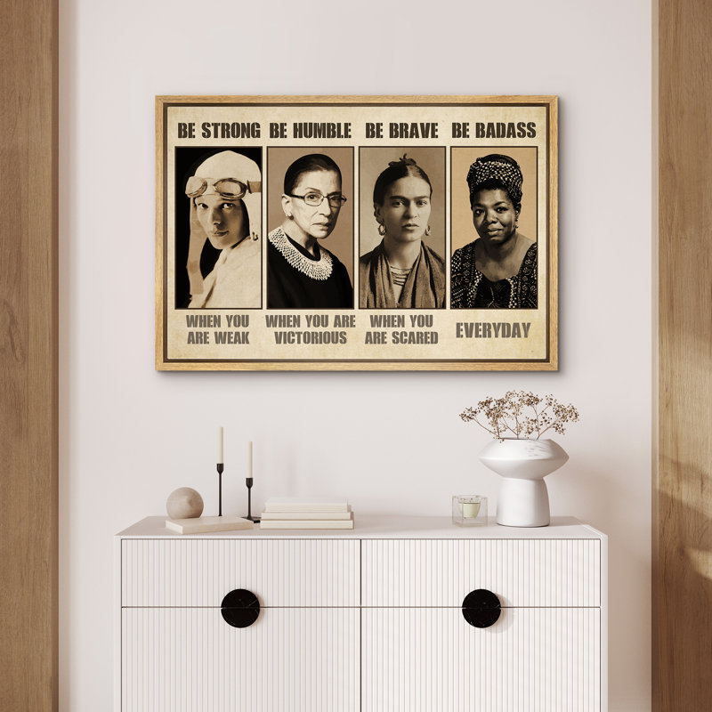 "Motivation classique" avec motifs féminins forts, reproduction d'art sur toile, H 24 po x l 36 po x P 1,5 po, Naturel