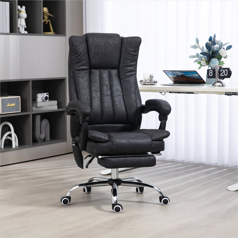 Chaises de bureau 9,7 x 10,4 x 18,6 po avec télécommande en polyester noir, siège pivotant