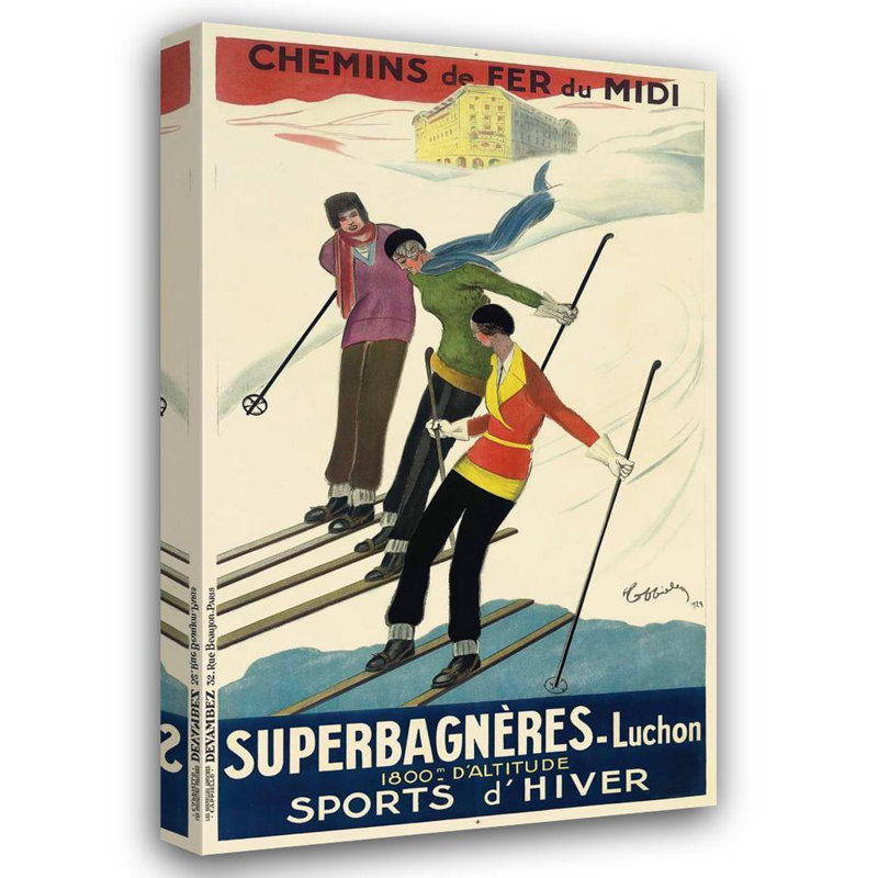 "Superbagnères-Luchon" par Leonetto Cappiello - Toile tendue avec châssis, H 24 po x l 17 po
