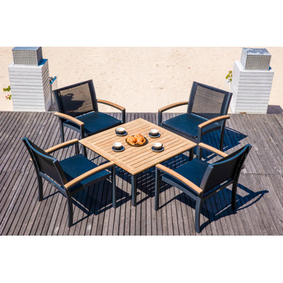 Tribeca Outdoor Teak Conversation Set