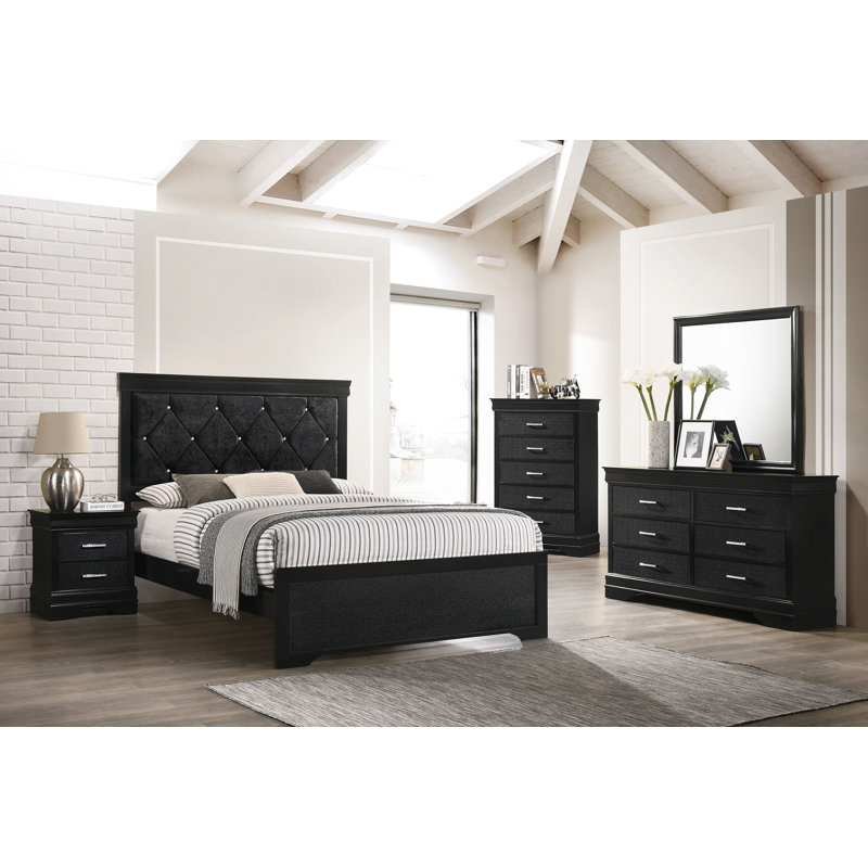 Ensemble de chambre à coucher 6-1 avec panneau Marucci, Double