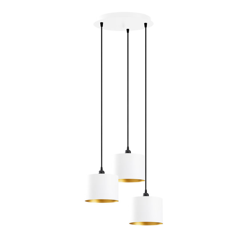 Scandinavian Style Chandelier, White Iron Body, 15.7 in Diameter x 43.7 in Height | Adjustable Height, 3 x E27 Max 40W Sockets | Elegant & Modern Lighting Fixture for Living Room, Dining Room & Entryway