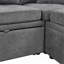 Canapé-lit modulaire surdimensionné en U de 117,3 po avec deux coussins décoratifs pour salon, gris