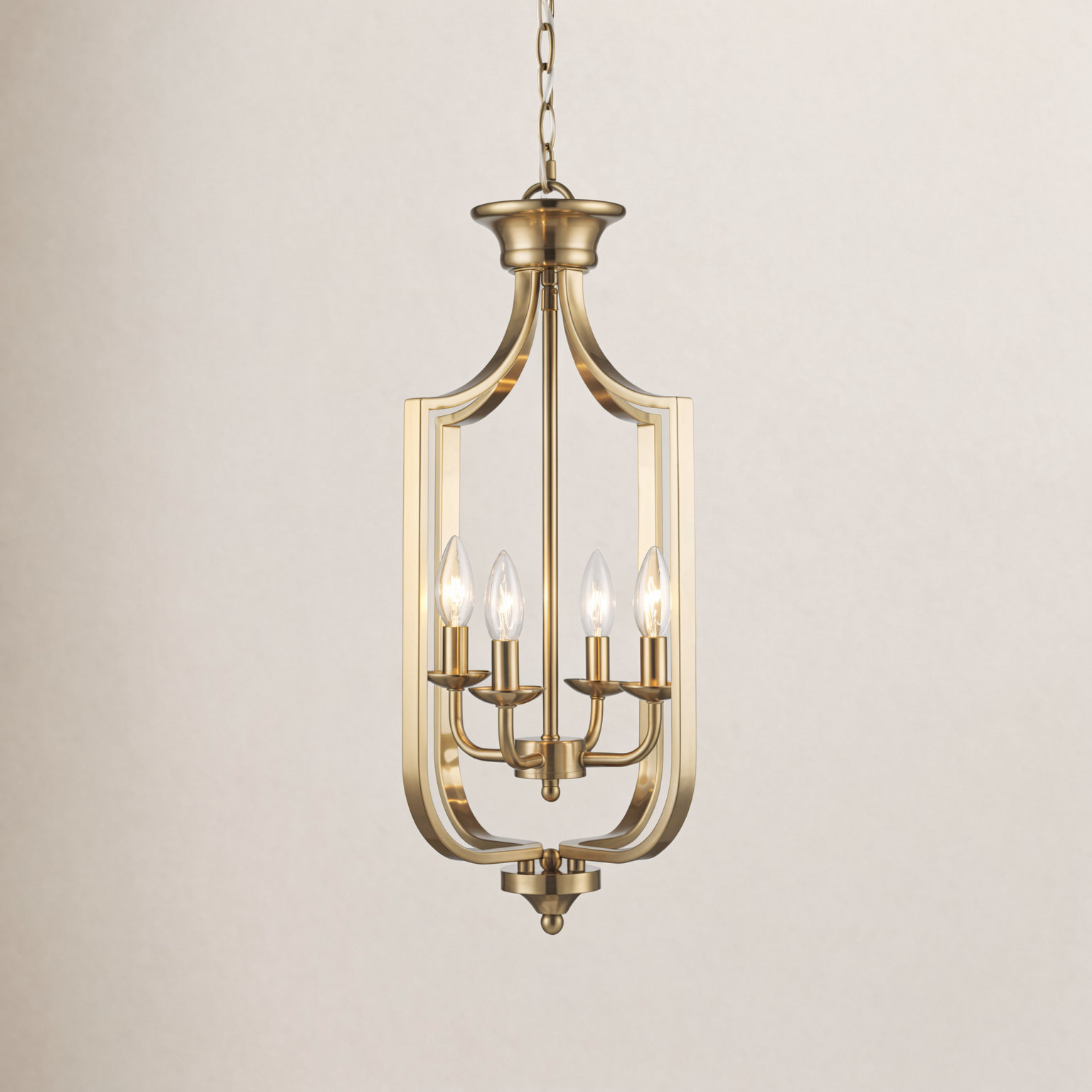 4-Light Chandelier, Small, Antique Gold