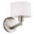 Neba Wall Lamp (Brushed Nickel) with White Drum Fabric Shade