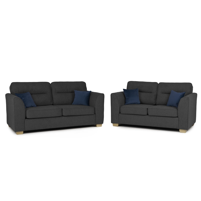 Marryn 3+2 Living Room Sofa Set, Dark Grey