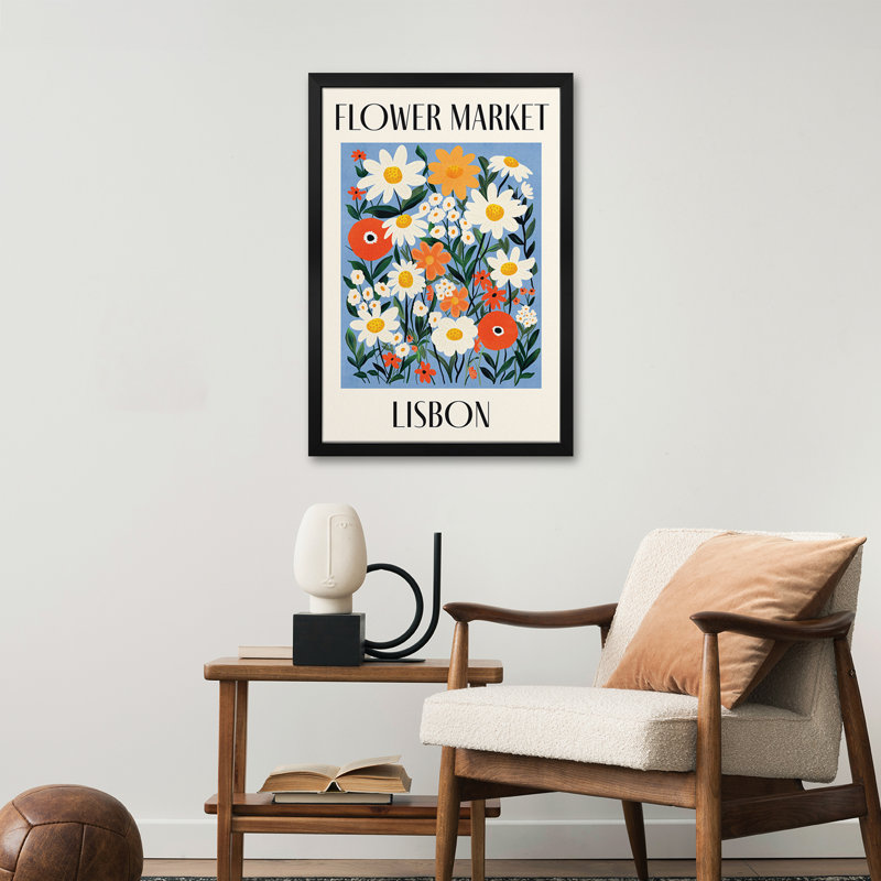 «Flower Market Lisbon Portugal», reproduction d'art mural - affiche de galerie, H 24 po x l 16 po