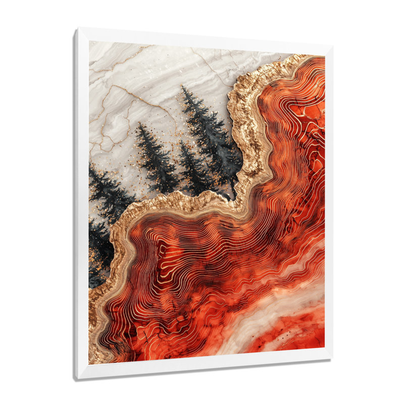 Giavanni - Art mural sur toile, paysages, 44" H x 34" W, Picture Framed, White