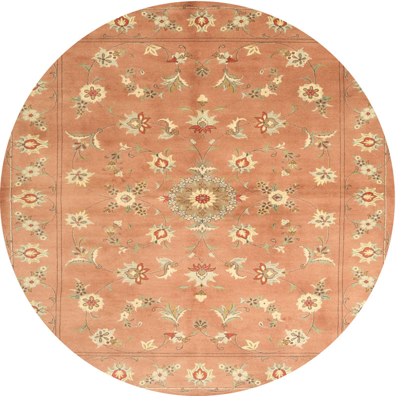 Tapis brun contemporain, Rond 5 pi