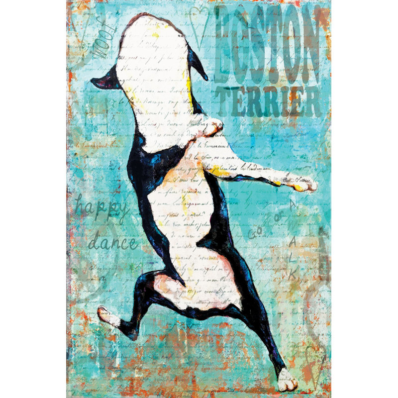 «Boston Terrier» par Stephanie Gerace - impression sur toile tendue, H 30 po x l 20 po x P 1,5 po