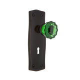 Prairie Plate with Decorative Keyhole and Crystal Emerald Door Knob