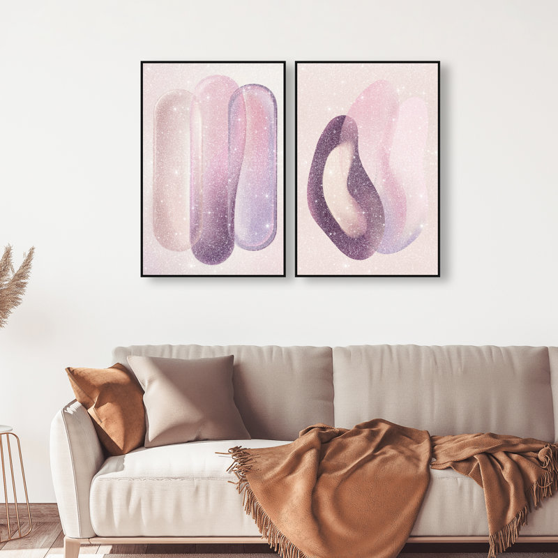 Berry Love Set Set by Oliver Gal, 92"H x 62"W, Black Floater Frame