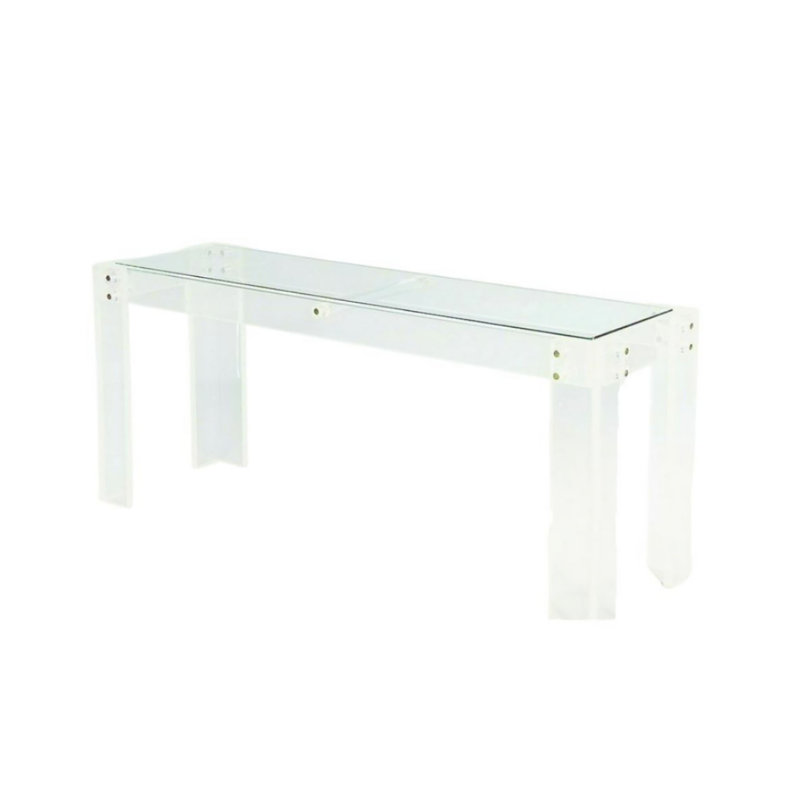 54'' Glass Top Console Table