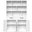 Bibliothèque moderne en métal avec rangement, finition blanche pour le bureau personnel