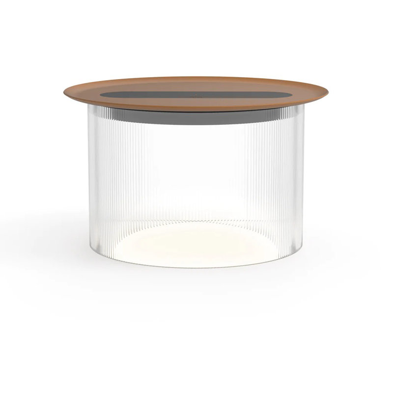 Carousel Table, 6.9" H X 12" W X 12" D, Teracotta, Clear