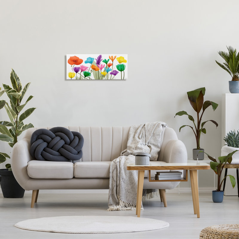 Arrangement floral audacieux à motif floral translucide, art texturé blanc par Albert Koetsier, H 10 po x l 24 po x P 1,5 po