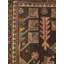 Tapis semi-antique brun foncé Tribal