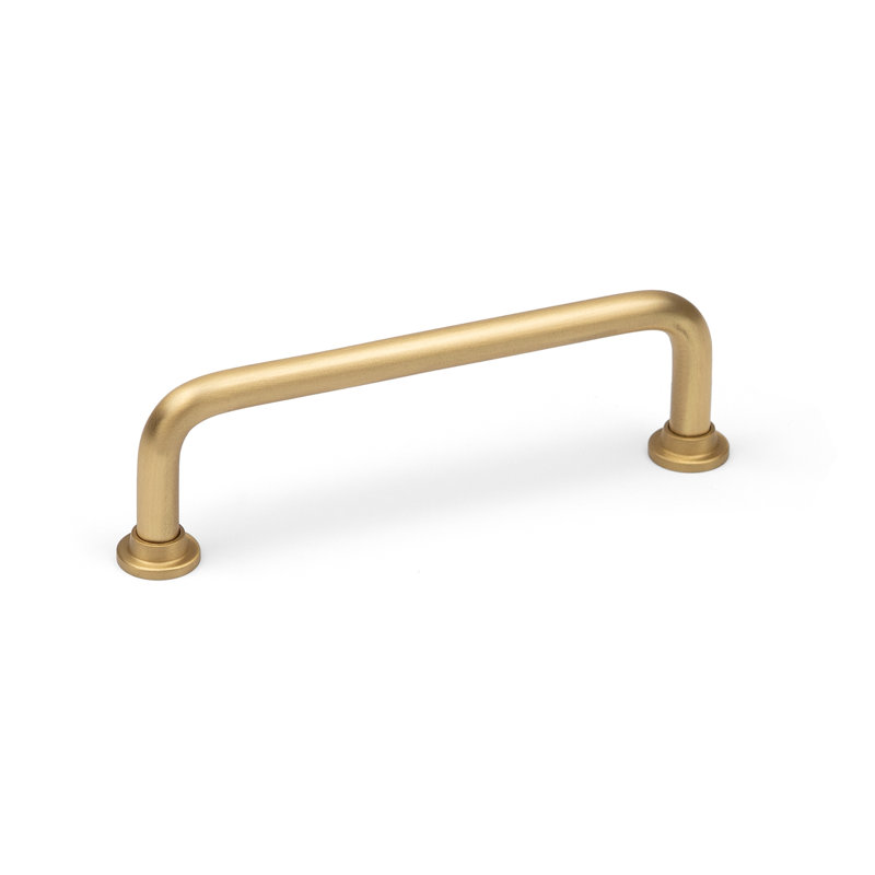 Satin Brass Slim Pipe Handles, 96mm