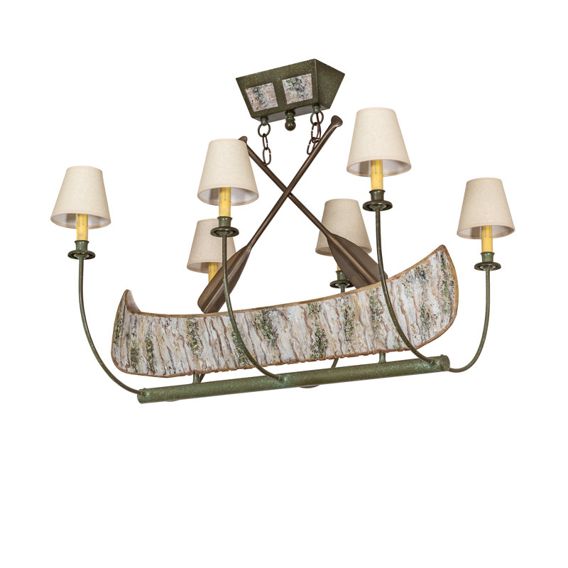 35" Long Canoe 4 Light Chandelier