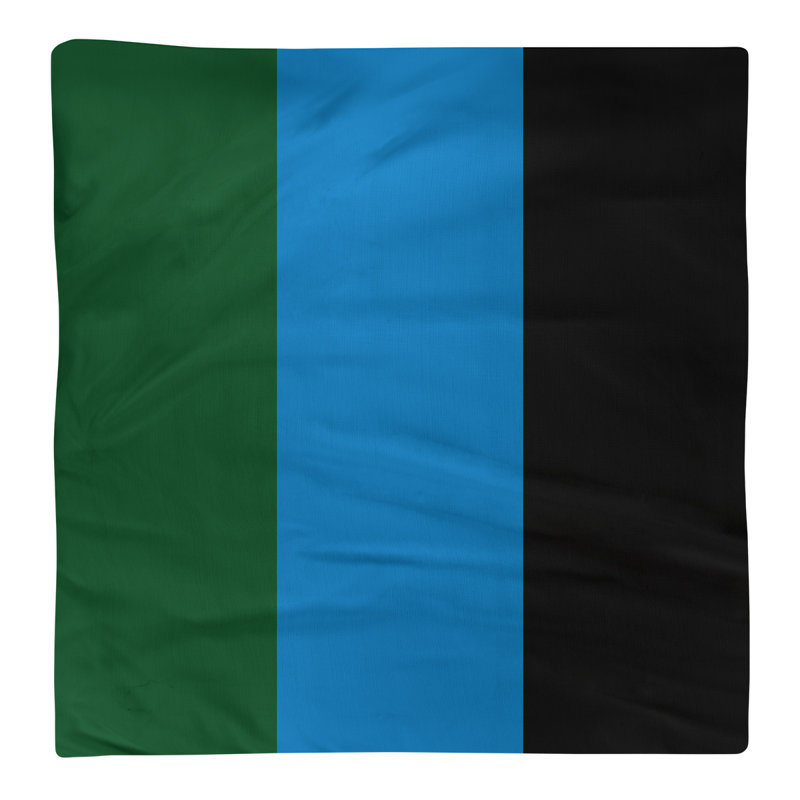 Milwaukee Striped Square Napkin, 22" W x 22" L, Good Land Green/Great Lakes Blue/Black, Polyester