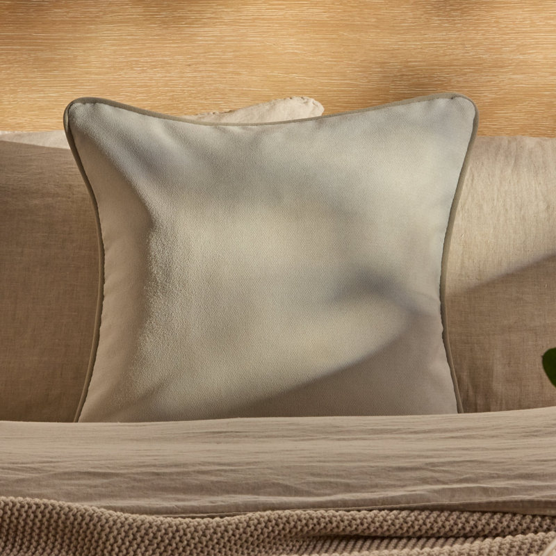 Square Cushion Cover, Ivory/Clay