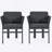 Outdoor Dining Chair Set Of 2 ,Grey Aluminum Frame With Grey Cushion, 300Lbs Capacity, All-Weather Patio Seating For Backyard, Deck & Garden-1997570095