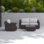 4 conversation extérieure avec aluminium antirouille, housses de coussin amovibles et dossiers légèrement inclinés, idéale pour les espaces de jardin Structure brune, coussins, aucun assemblage requis, utilisation appropriée toute l'année