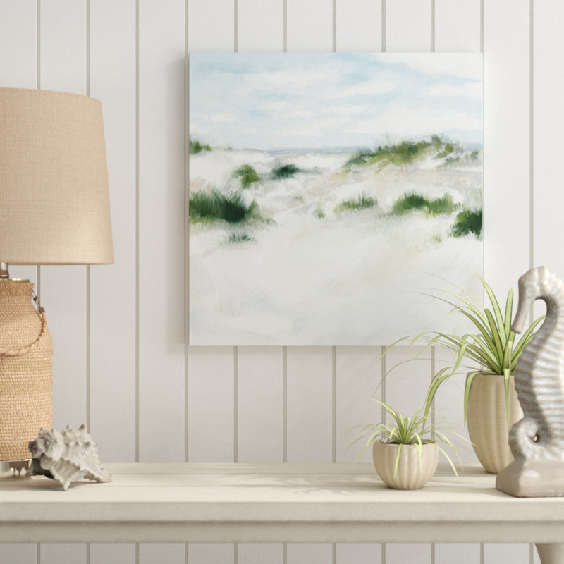 «White Sands I», peinture sur toile tendue, H 20 po x l 20 po