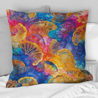 Bleu, jaune, moderne, Sea Treasures - coussin décoratif moderne