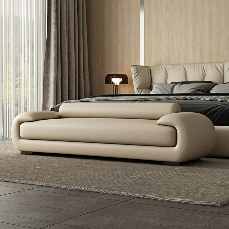 Banc rembourré Classic Fashion, Blanc cassé, H 25,59 po x l 78,74 po x P 19,68 po