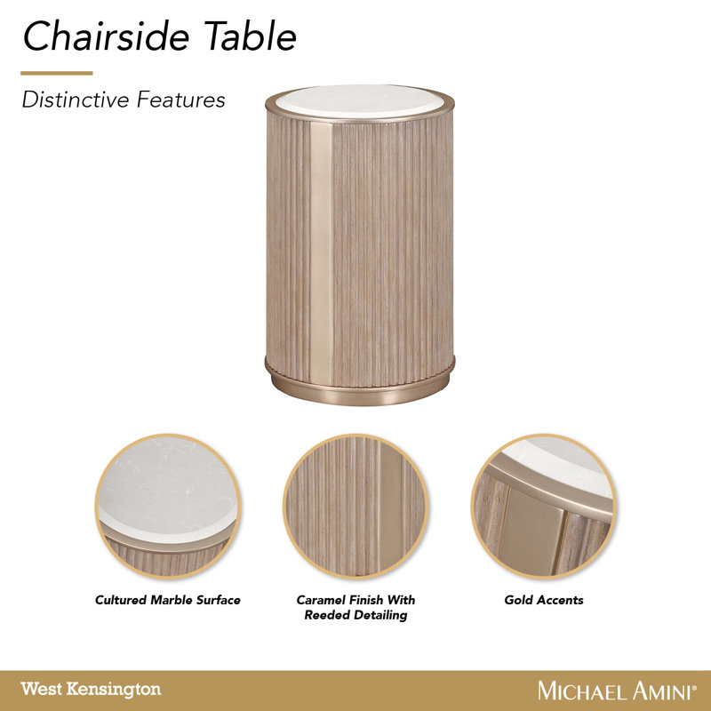 West Kensington Chairside Table - Sea Salt Caramel, Tan