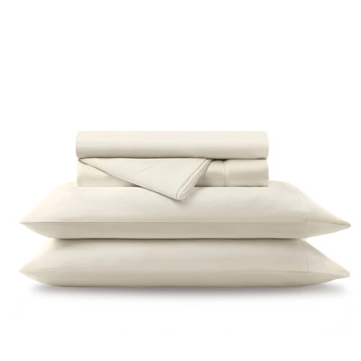 4 Pieces King Cotton Sheet Set,Off-White
