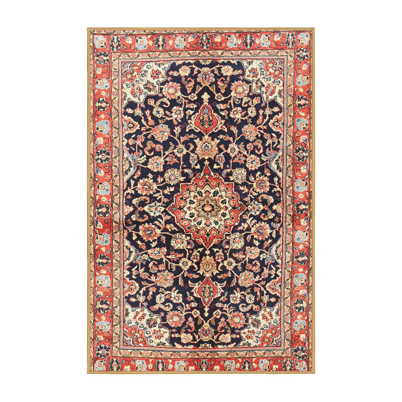 Tapis oriental rouge / beige / noir Tamesna, Rectangle 5 pi x 8 pi