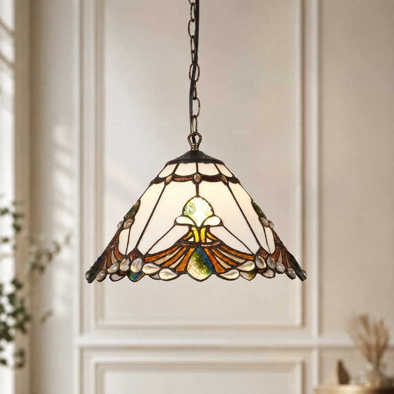 Luminaire suspendu en verre blanc