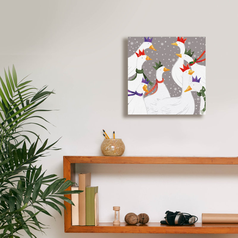  «Party Geese» par Elle Media Group, art mural sur toile, H 12 po x l 12 po