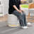 Ayram 15.36" Wide Multifunctional Swivel Modern Upholstered Bouclé Round Storage Ottoman