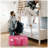 Extra Large Heavy Duty Moving Bags with Handles, Waterproof Foldable Storage Totes for Clothing and College Supplies, 6 Pack, (Pink)-243535617