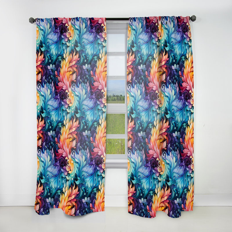 Motif cachemire Watercolor Charm I - Rideau floral - Rideau floral obscurcissant - 1 panneau, L 52 po x L 84 po