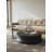 39" Black Elm Wood Coffee Table Includes A Big Drawer With 16" End Side Table	