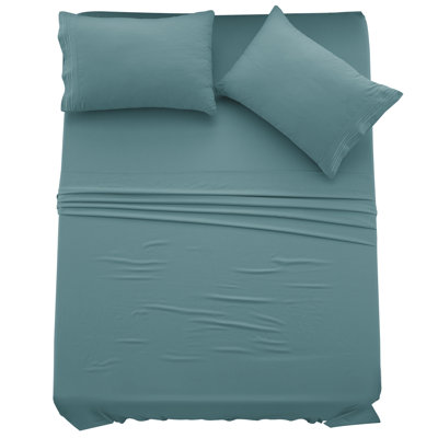 Lux Decor 4-Piece Ultra Soft Microfiber Sheet Set Deep Pocket Fitted Sheet, Wrinkle-Resistant & Easy Care Bedding
